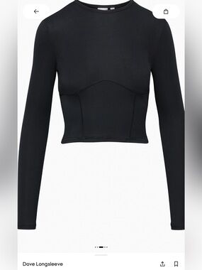 Aritzia Sunday Best Dove Long Sleeve Top - Black